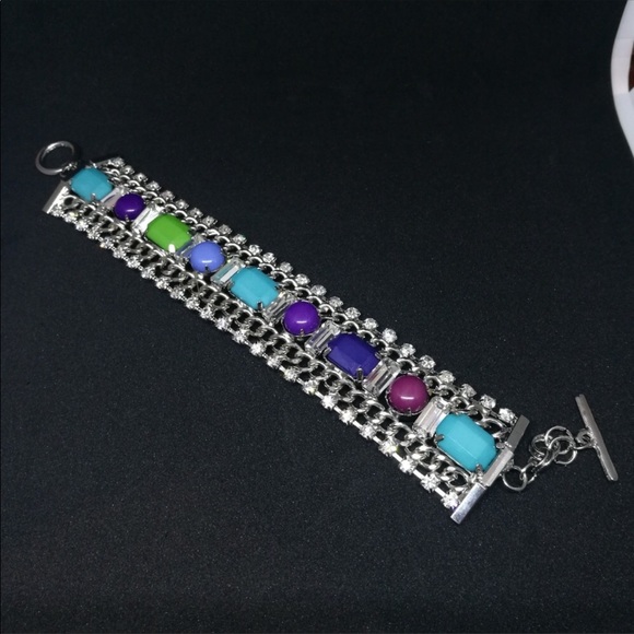 MINT & PURPLE CRYSTAL BRACELET - Picture 3 of 3